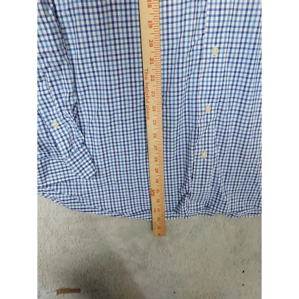 Polo Ralph Lauren Shirt Mens 2XB 2XL BIG Performance Gingham Button Down Blue
